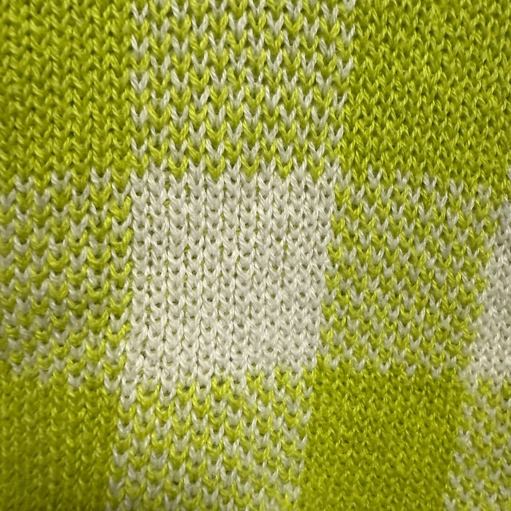 BP Lime Green Gingham Check Cropped Cardigan Small Y2K Preppy Soft Girl - Picture 5 of 6